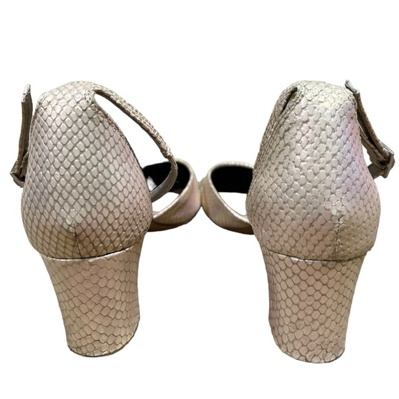 EUC - AGL Attilio Giusti Leombruni D'Orsay Shim Snake Heels - size 12 (42) - Picture 4 of 6